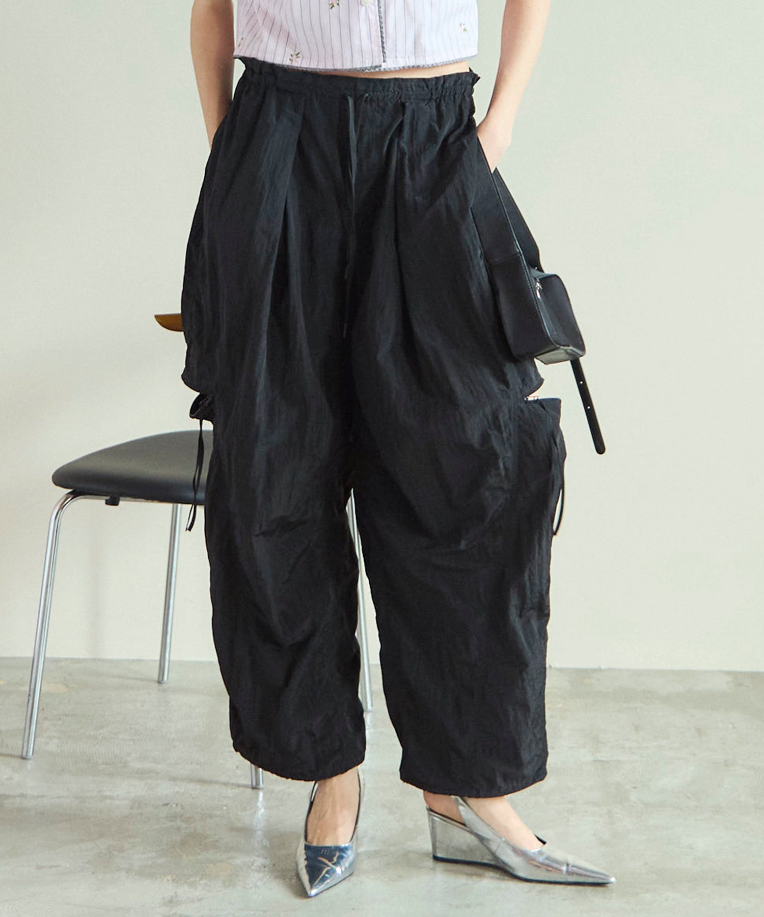 Side Zipper Parachute Pants
