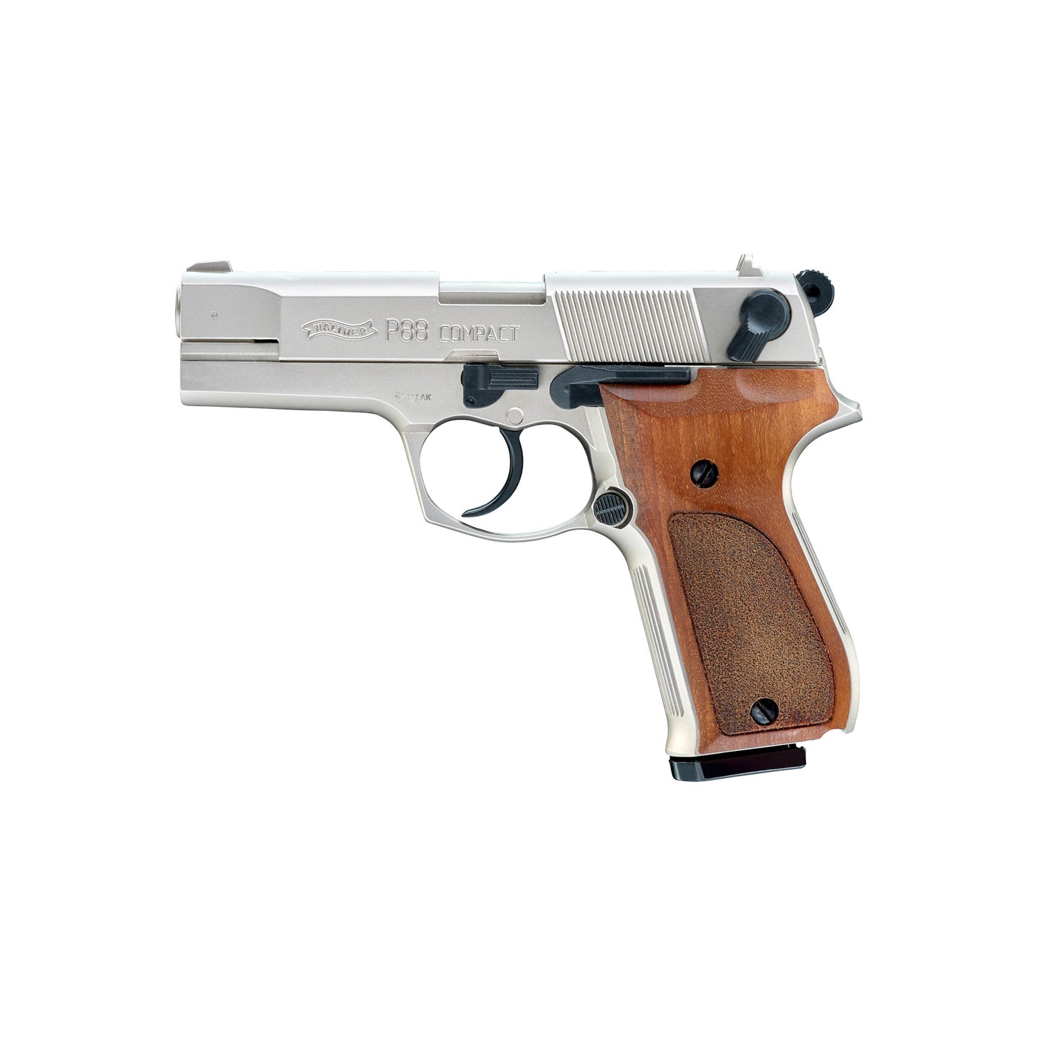 BLANK FIRING PISTOL WALTHER P88 COMPACT NÍQUEL - WOOD – Carbin
