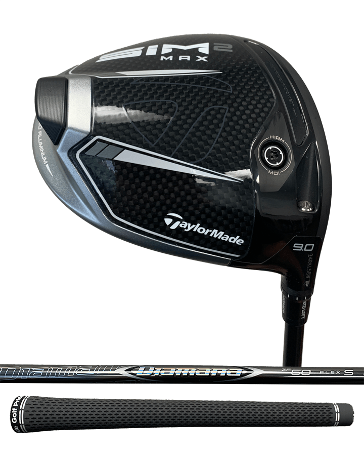 TaylorMade Sim2 Max Black Driver, 9.0 Degree, Stiff Flex, Diamana