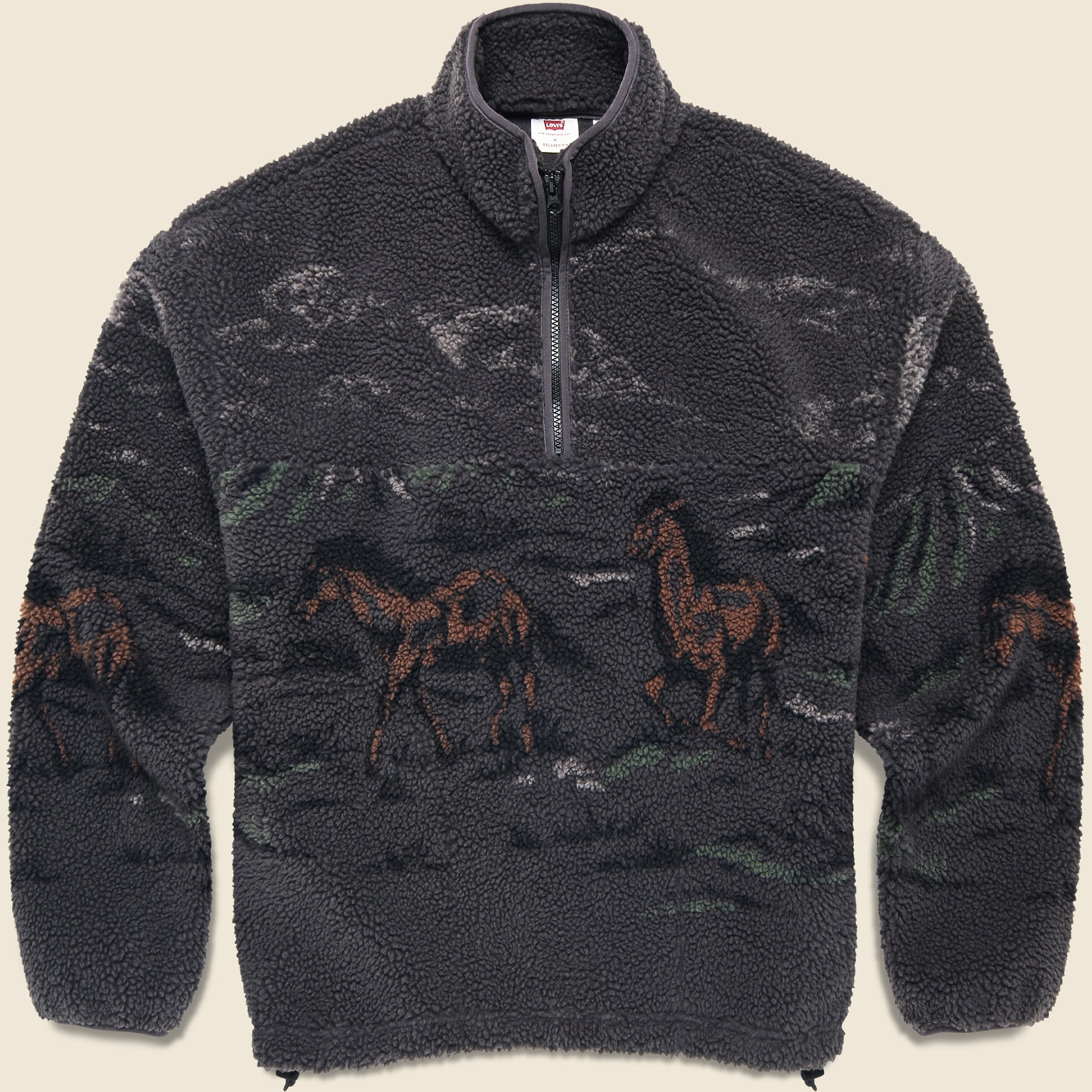 Idyllwild Sherpa Popover - Running Horses Landscape
