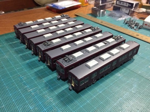 阪急5300系7両フル編成/5311編成等/鉄コレ/仕掛け品 懐かしの片幕車