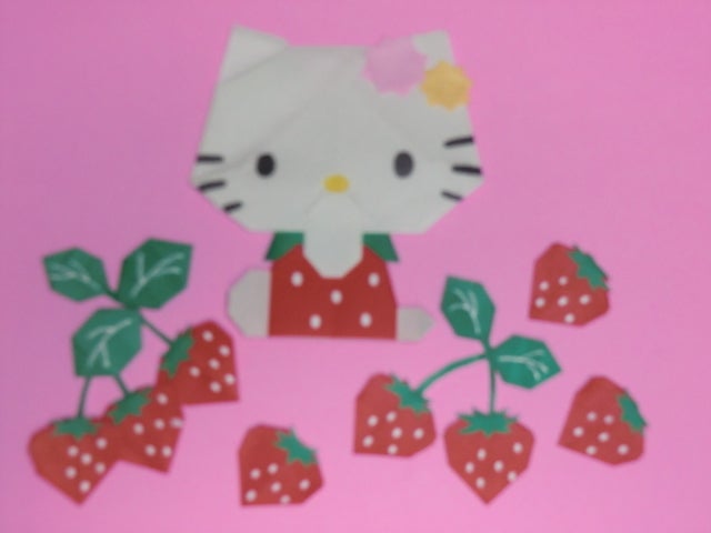 いちごキティ | 折り紙の楽しみ