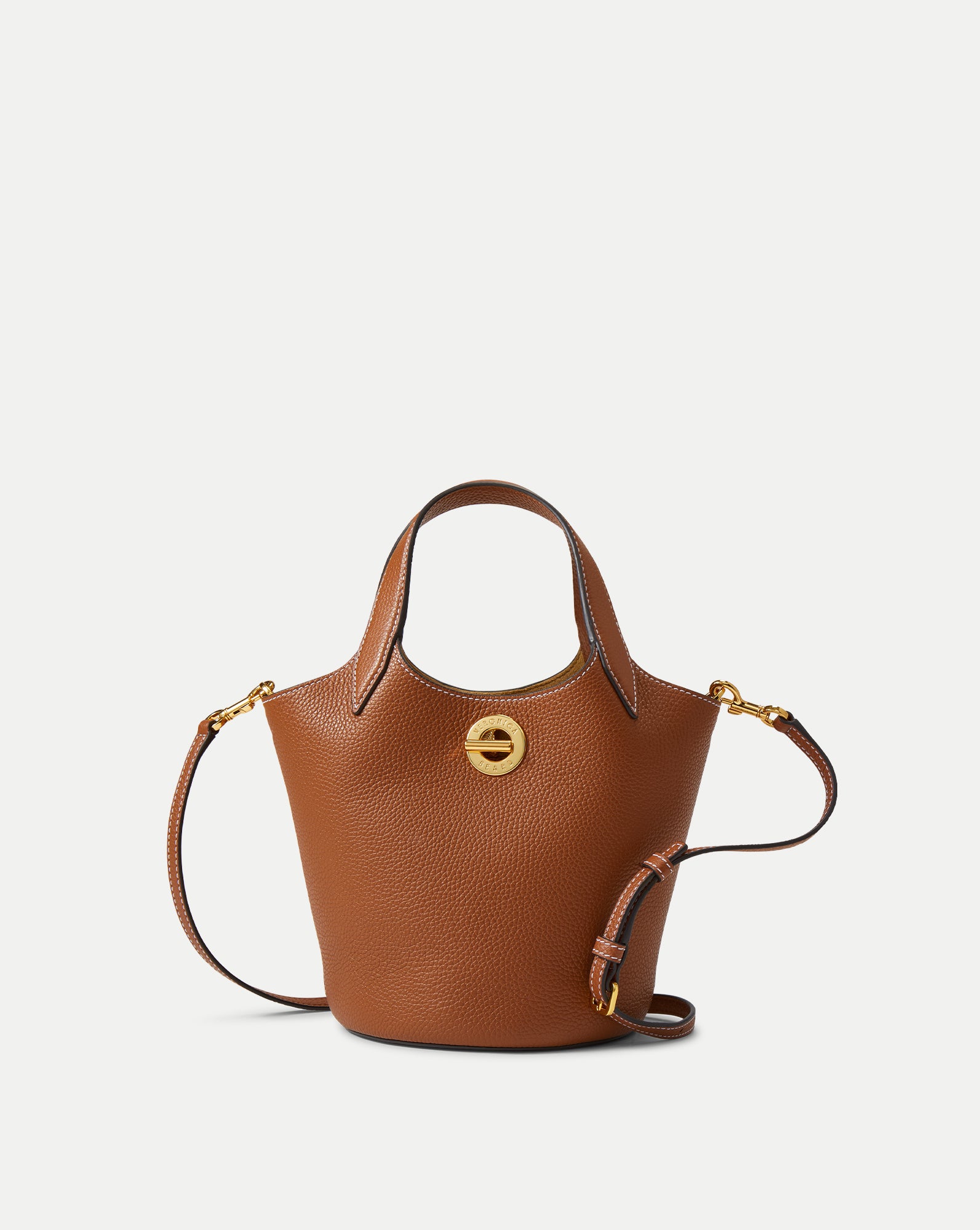 Anchor Top-Handle Bag in Tan Leather Hazelwood | Veronica Beard