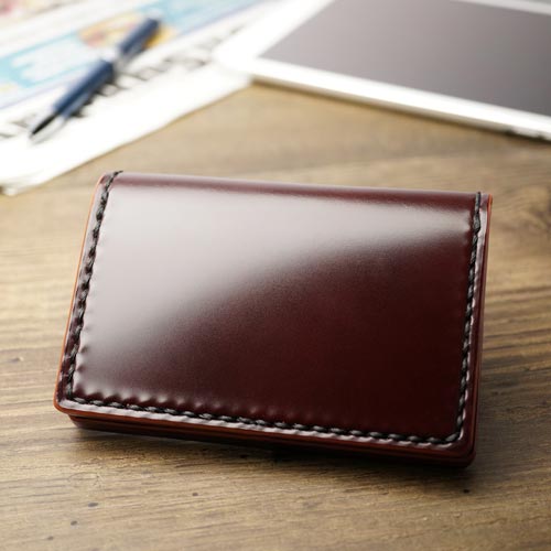 革財布・革製品のビーズ屋｜コードバン 名刺入れ バーガンディ