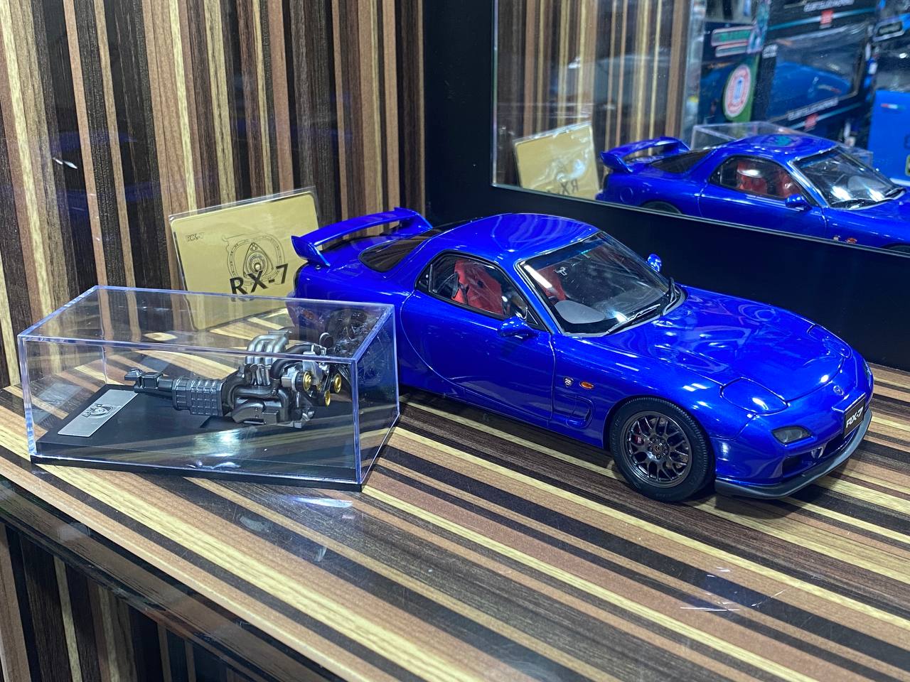 1/18 Diecast Mazda RX-7 Spirit R Metallic Blue by Polar Master