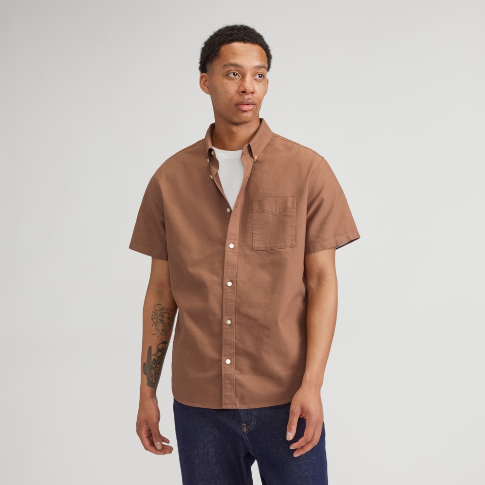 The Organic Short Sleeve Oxford Shirt | Carob Brown – Everlane