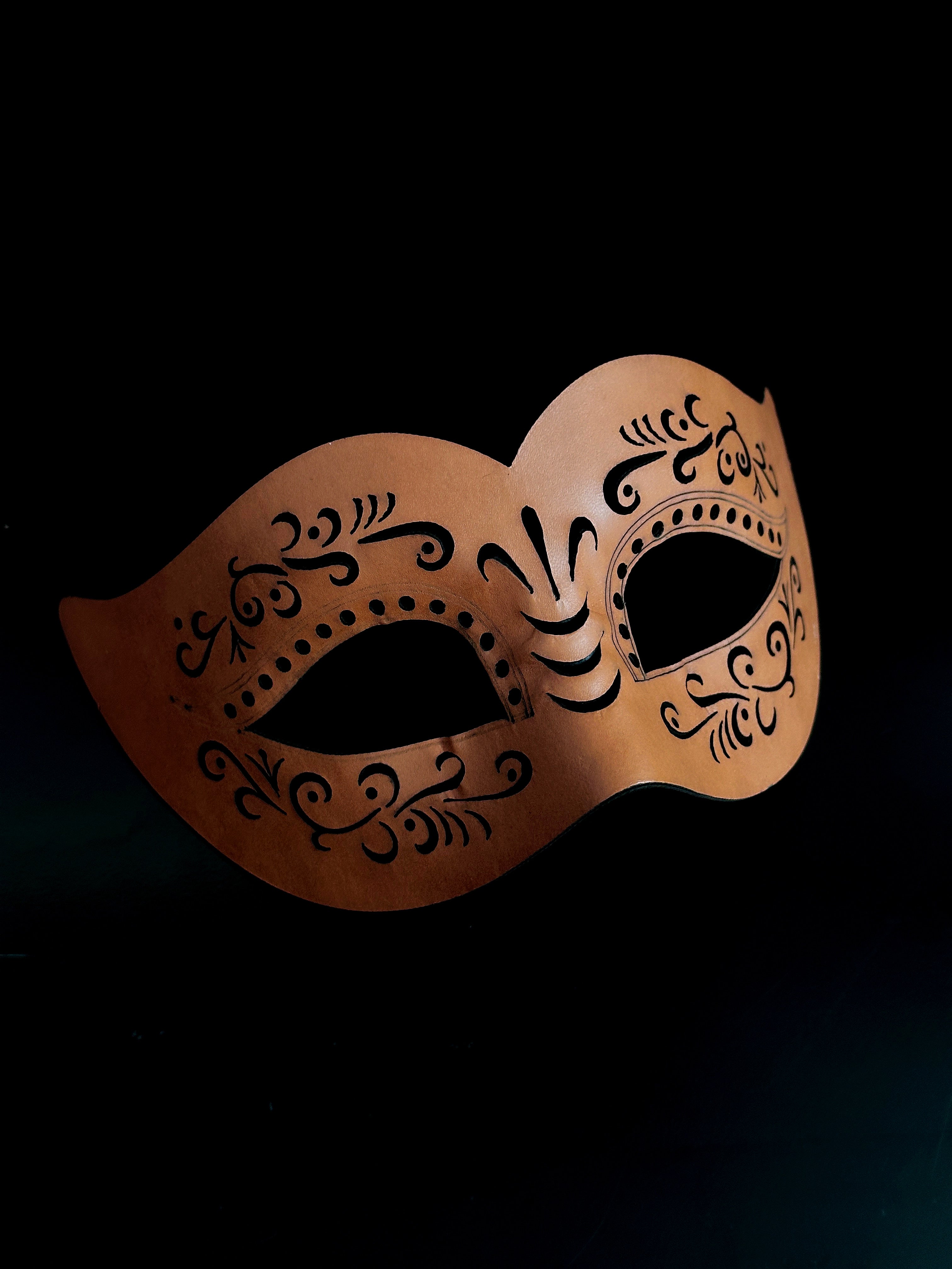 Womens Masquerade Mask Vegan Leather Brown | Masquerade Store