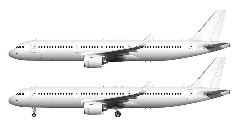 All White Airbus A321 NEO with Pratt & Whitney Engines template