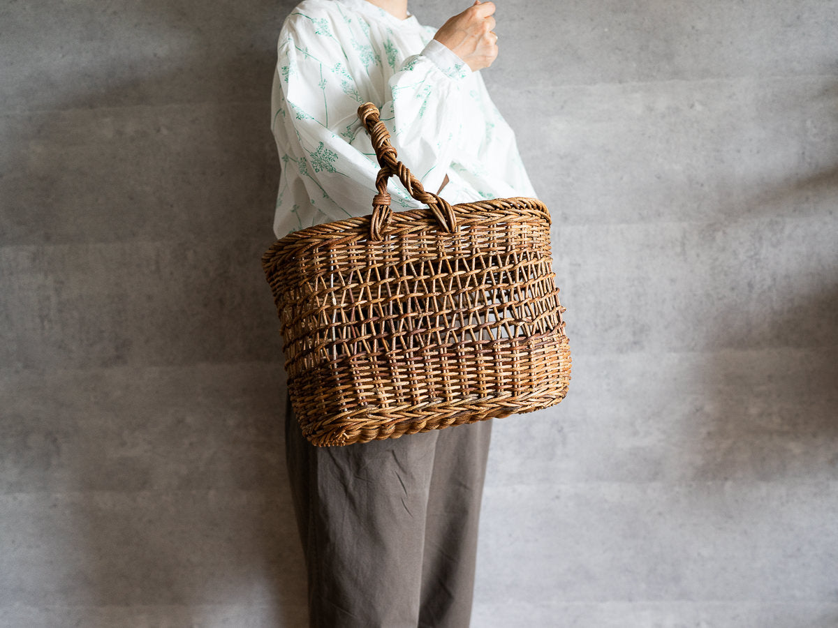あけび楕円かご すかし編み 持ち手付き | 市川籠店 – 市川籠店 | 1basketry