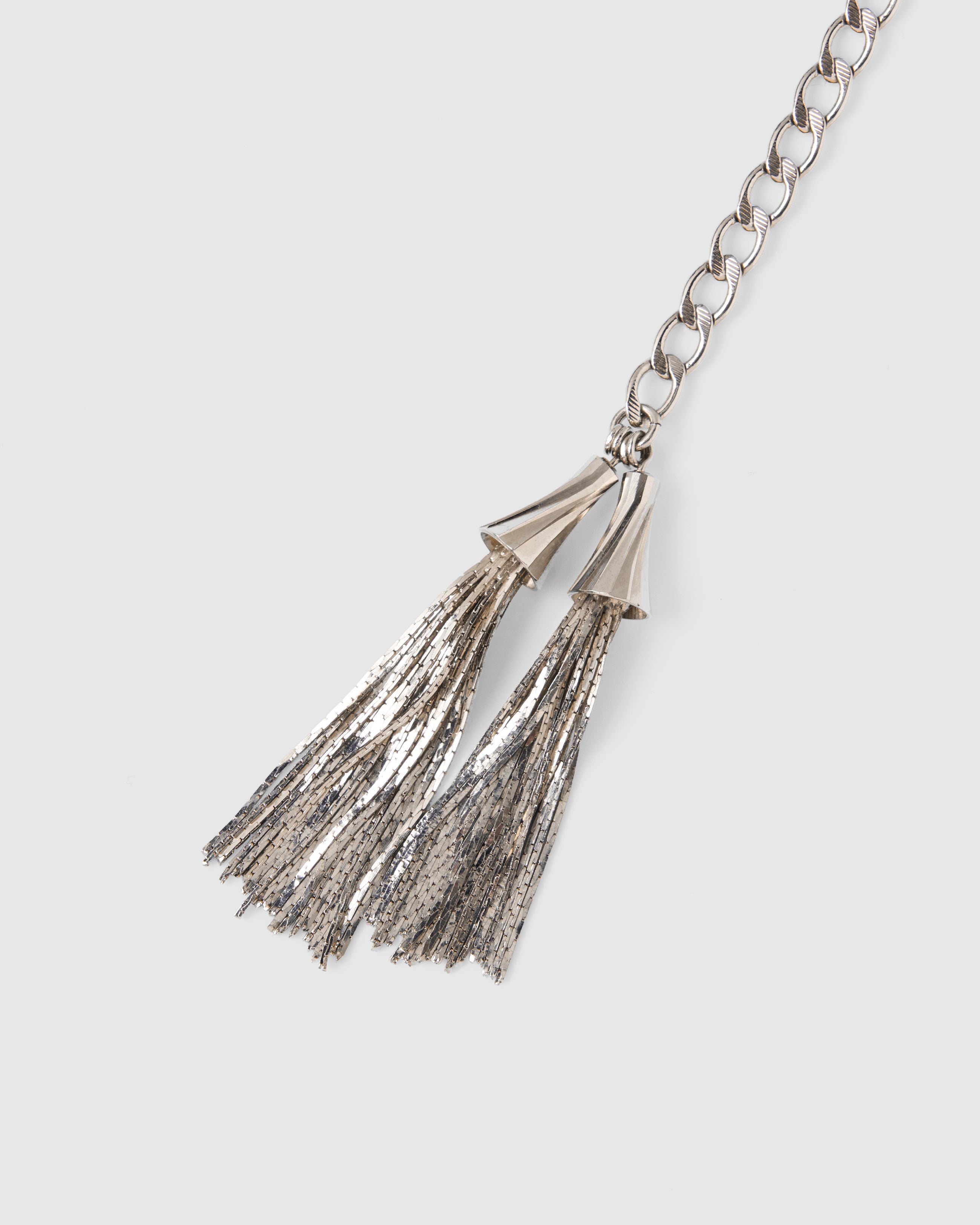 タナカダイスケ|black leather bijou initial chain necklace