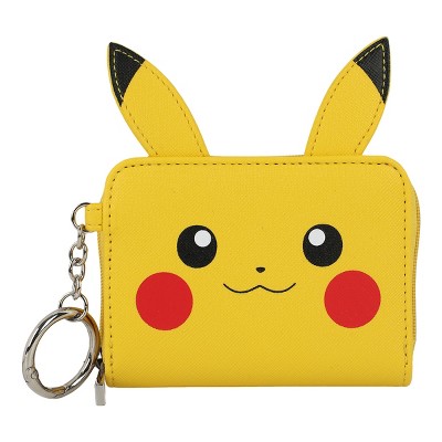 Pokemon Pikachu Face Yellow Mini Zip Around Wallet : Target