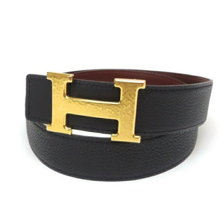 楽天市場】hermesエルメス コンスタンス hベルト ブラック×ゴールド 70