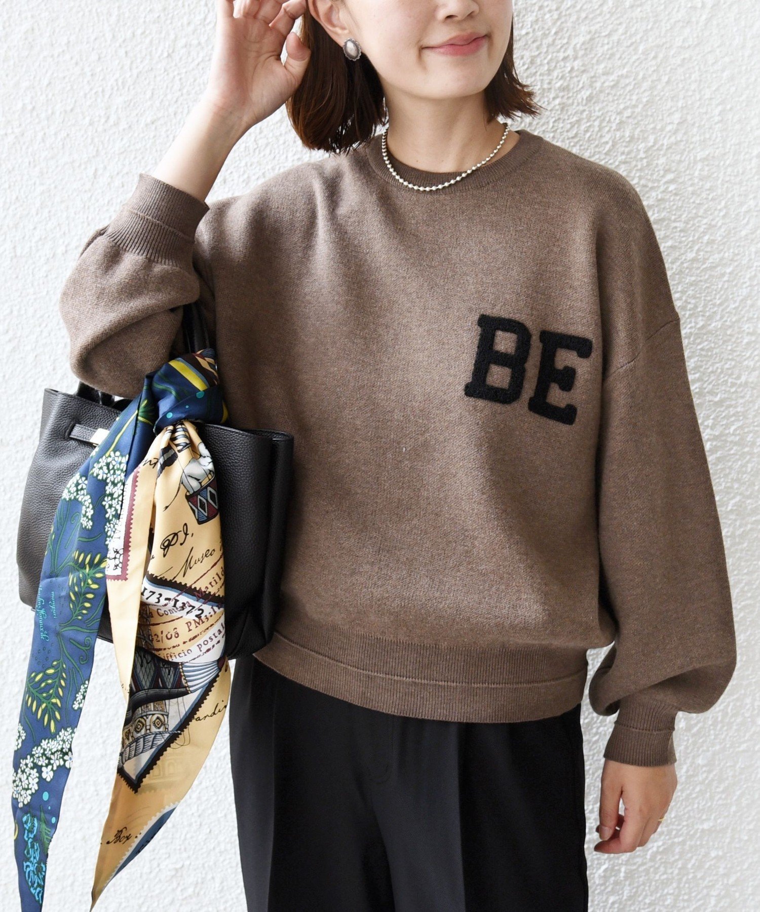 楽天市場】グレー（柄ロゴ）（ニット・セーター｜トップス