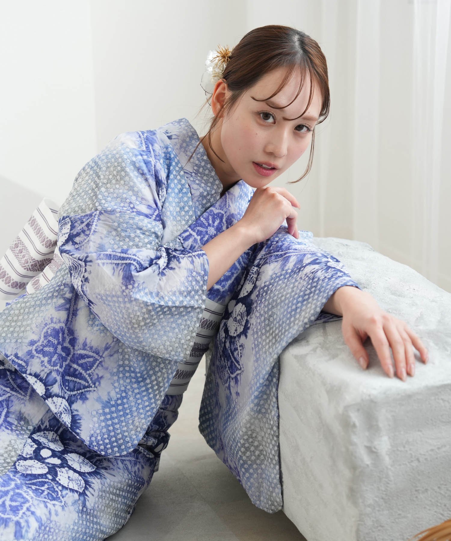 楽天市場】有松絞り 浴衣（カラーブルー）（和服｜レディース