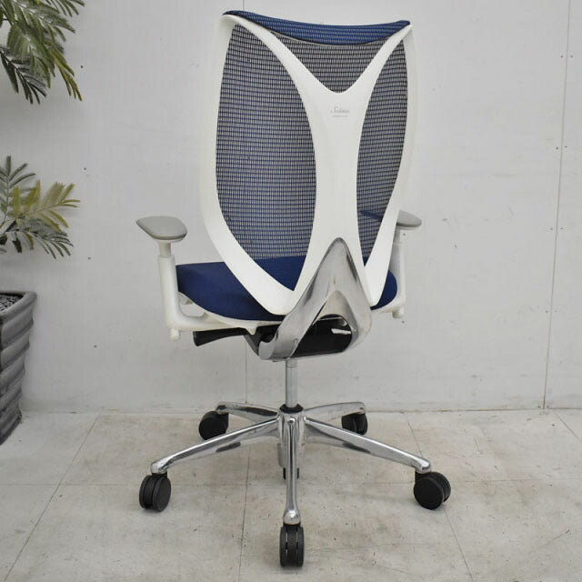 オカムラ サブリナシリーズ 可動肘 ダークブルー 2021071903【中古