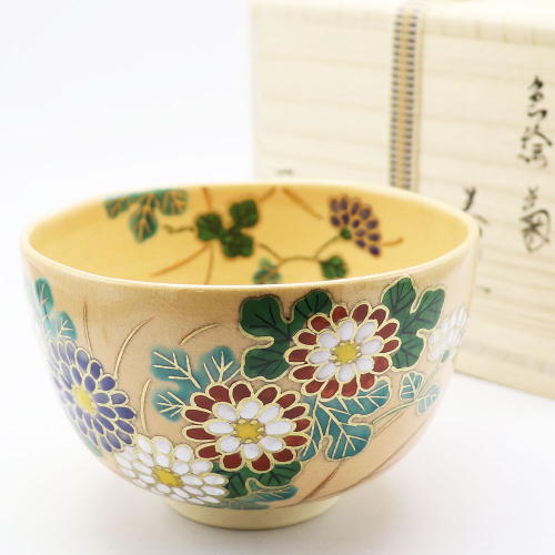 楽天市場】抹茶碗 菊 秋物 鈴木一点作 木箱入り 茶道具 陶磁器 茶器
