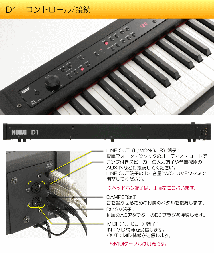 楽天市場】コルグ D1 スピーカーレス 電子ピアノ : 楽器のことなら