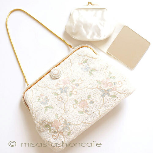 楽天市場】ヴィンテージ ビーズバッグ 仏製 ビーズ総刺繍 お花