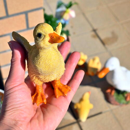 楽天市場】アヒルの親子 アヒル＋ひよこ4個セット置物 かわいい置物