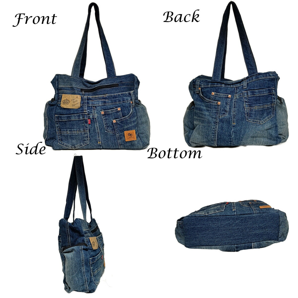 楽天市場】SDGs リメイクデニム・ジーンズのA4サイズ収納可能大容量