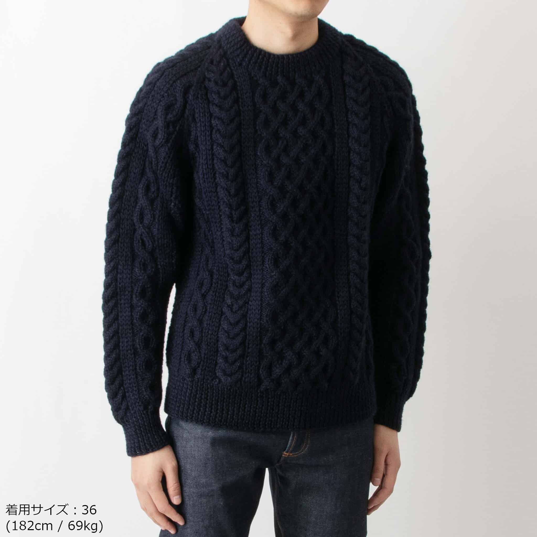 楽天市場】インバーアラン INVERALLAN クルーネック長袖ニット ARAN