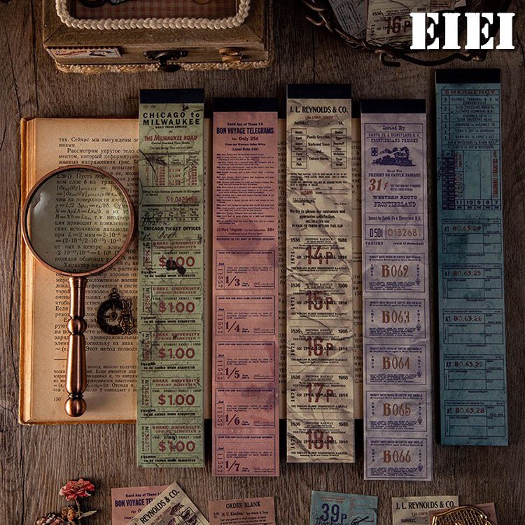 コラージュ素材 ロールチケット ヴィンテージ 古い紙物 コラージュ素材