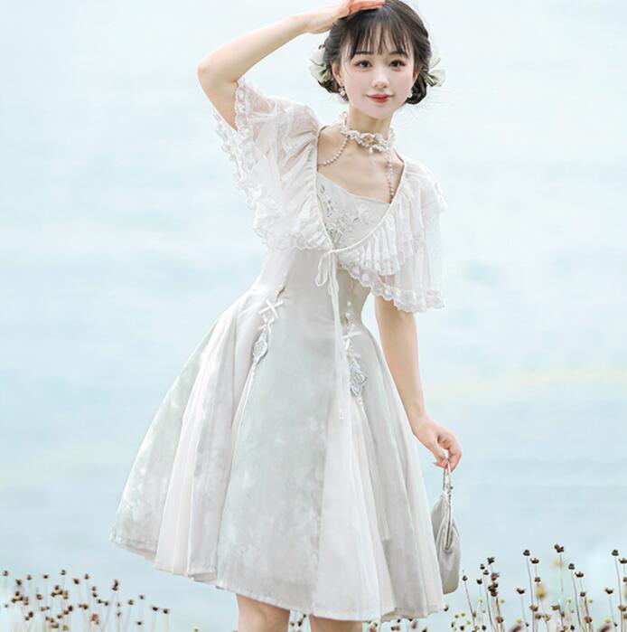 楽天市場】ロリータドレス 膝丈 ロリータ服 漢風 古風 ドレス