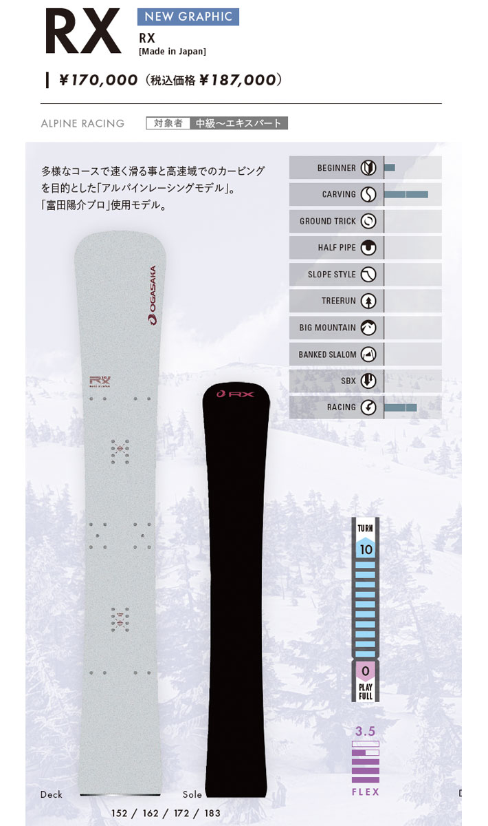 楽天市場】最終入荷！25-26 OGASAKA スノーボード オガサカ RX アール
