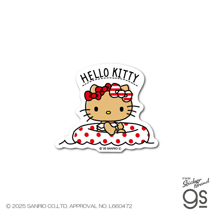 楽天市場】日焼けハローキティ ダイカットミニステッカー 浮き輪 夏 海