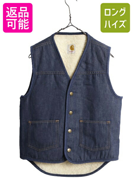 楽天市場】濃紺 70s USA製 カーハート 裏 ボア デニム ベスト メンズ S