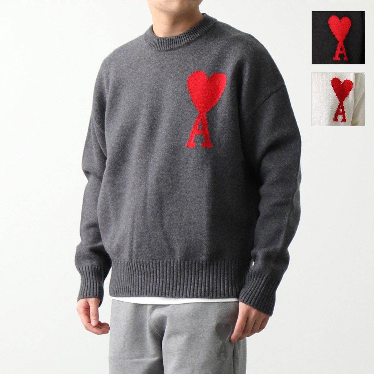 楽天市場】ami paris アミパリス セーター UKS002.018 メンズ クルー