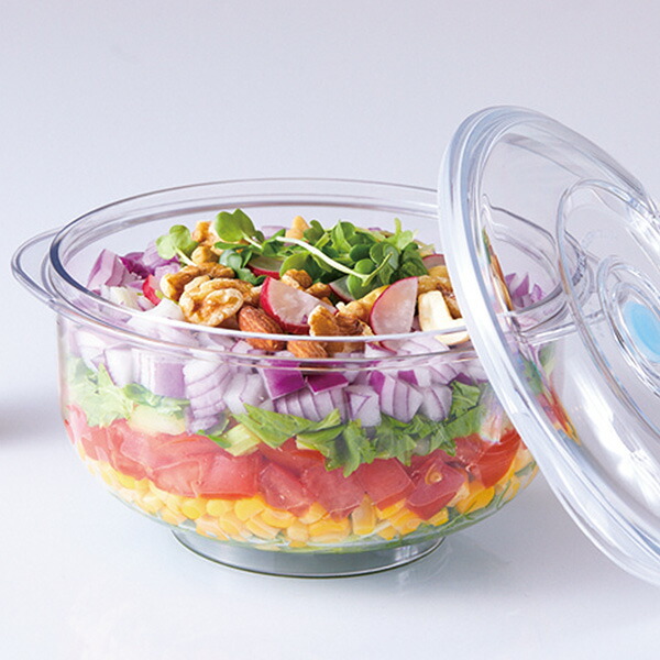 楽天市場】真空サラダボウルクリア（真空ポンプなし） 保存容器 フード