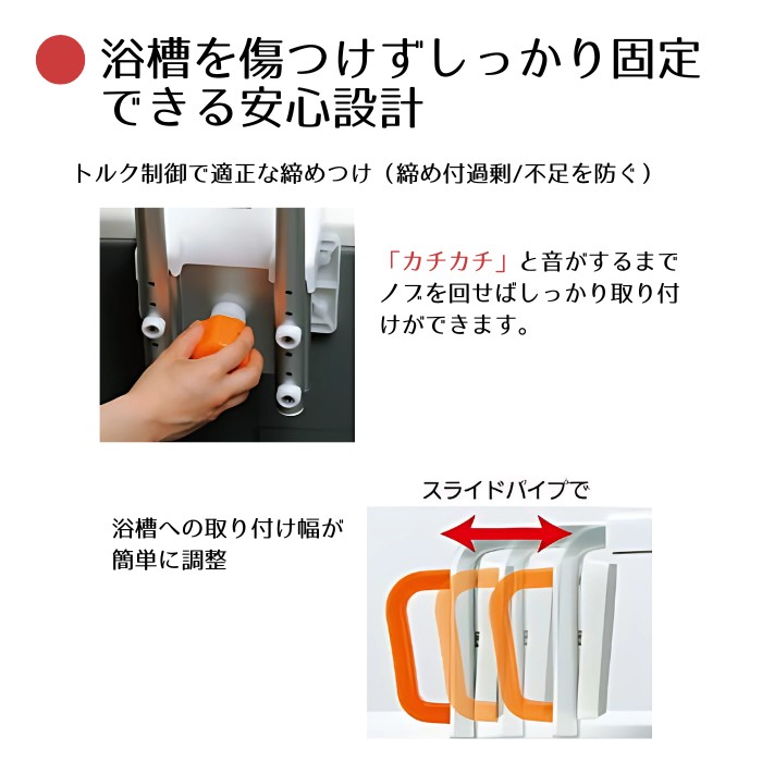楽天市場】入浴グリップ ユクリア 130（浴槽壁厚さ4.5〜13cm用） / 200