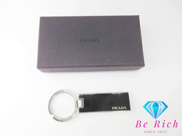 楽天市場】プラダ PRADA キーリング 1AP021 ブラック シルバー