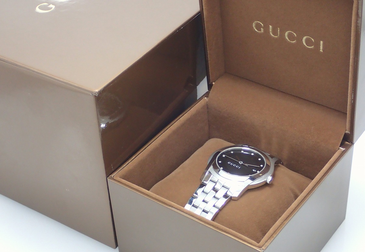 楽天市場】【ウォッチ】GUCCI グッチ ブラック文字盤 ダイヤ
