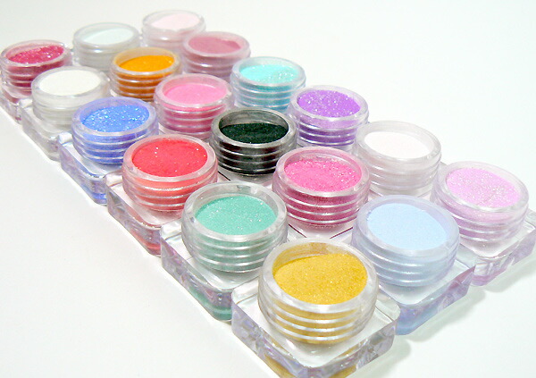 楽天市場】キラキラアクリルパウダー18色セット カラーパウダー