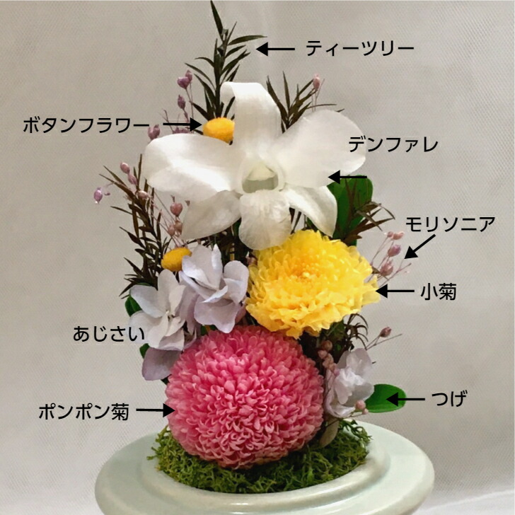 楽天市場】プリザーブド仏花 ガラスケース プリザーブドフラワー 仏花