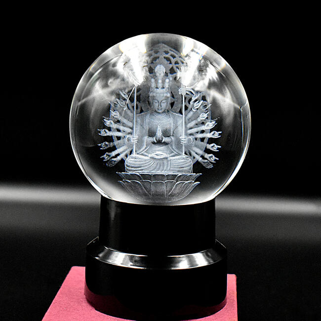 楽天市場】【縁起物】水晶-千手観音菩薩◇水晶製（径9.5cm）【ライト