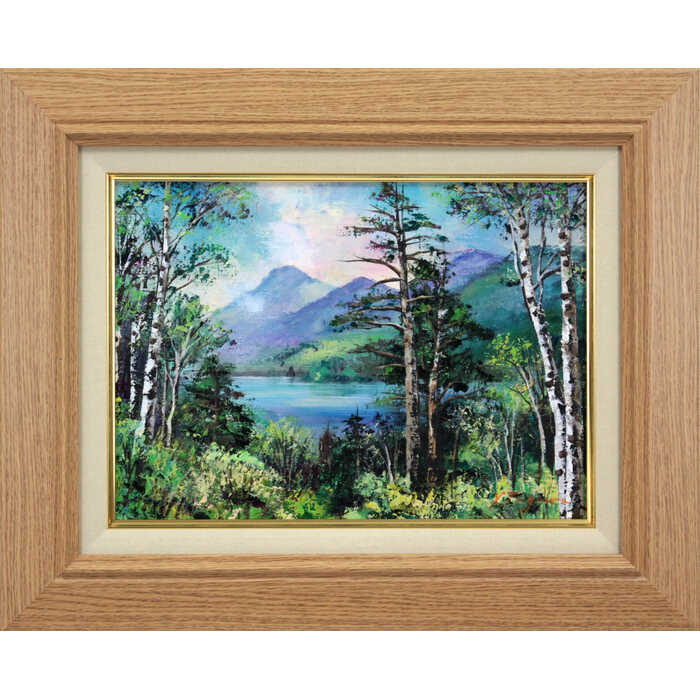 楽天市場】絵画 田河勇造 油絵・油彩画 『奥日光』 山 木 林 湖 自然