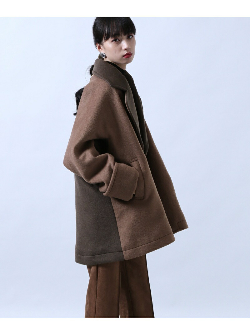 楽天市場】(W)バイカラーPコート HARE ハレ ジャケット・アウター