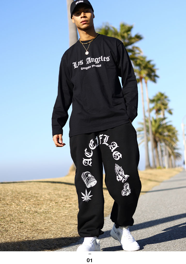 楽天市場】ACEFLAG スウェットパンツ 裏パイル メンズ 春夏秋冬用 黒