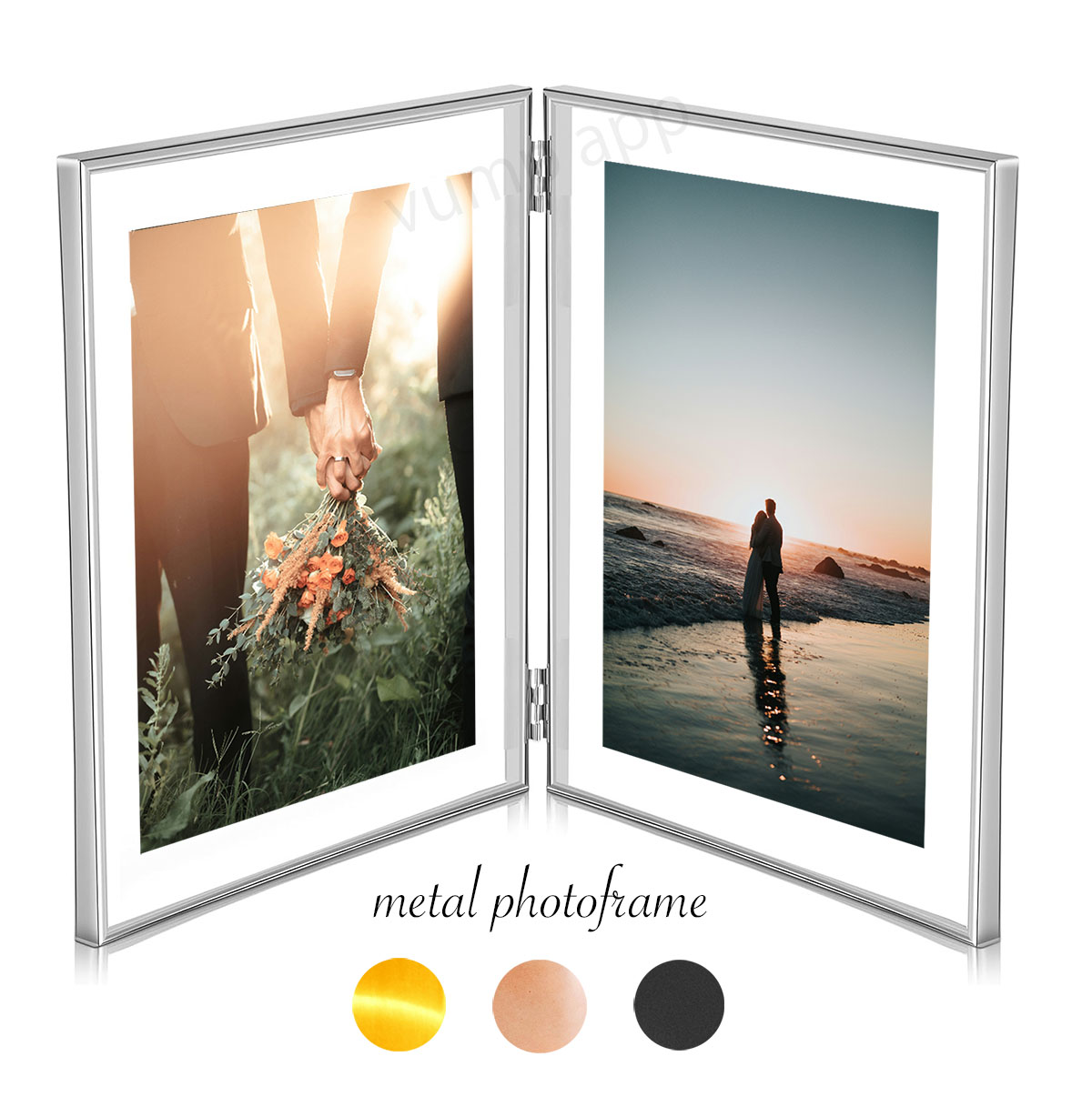 楽天市場】フォトフレーム 2l / l判 2面 ガラス 写真立て 2枚 メタル