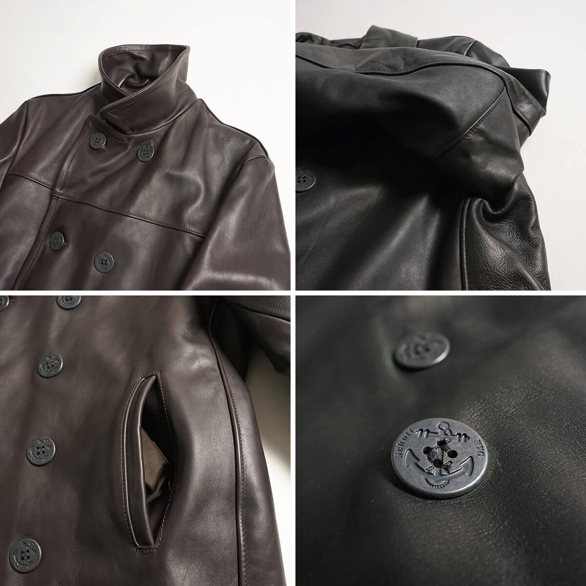 楽天市場】ショット SCHOTT 140 メンズ レザー ダブル ピーコート BIG