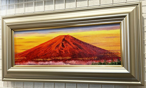 楽天市場】「赤富士」小林幸三 横長Wサムホールサイズ油彩画[油絵