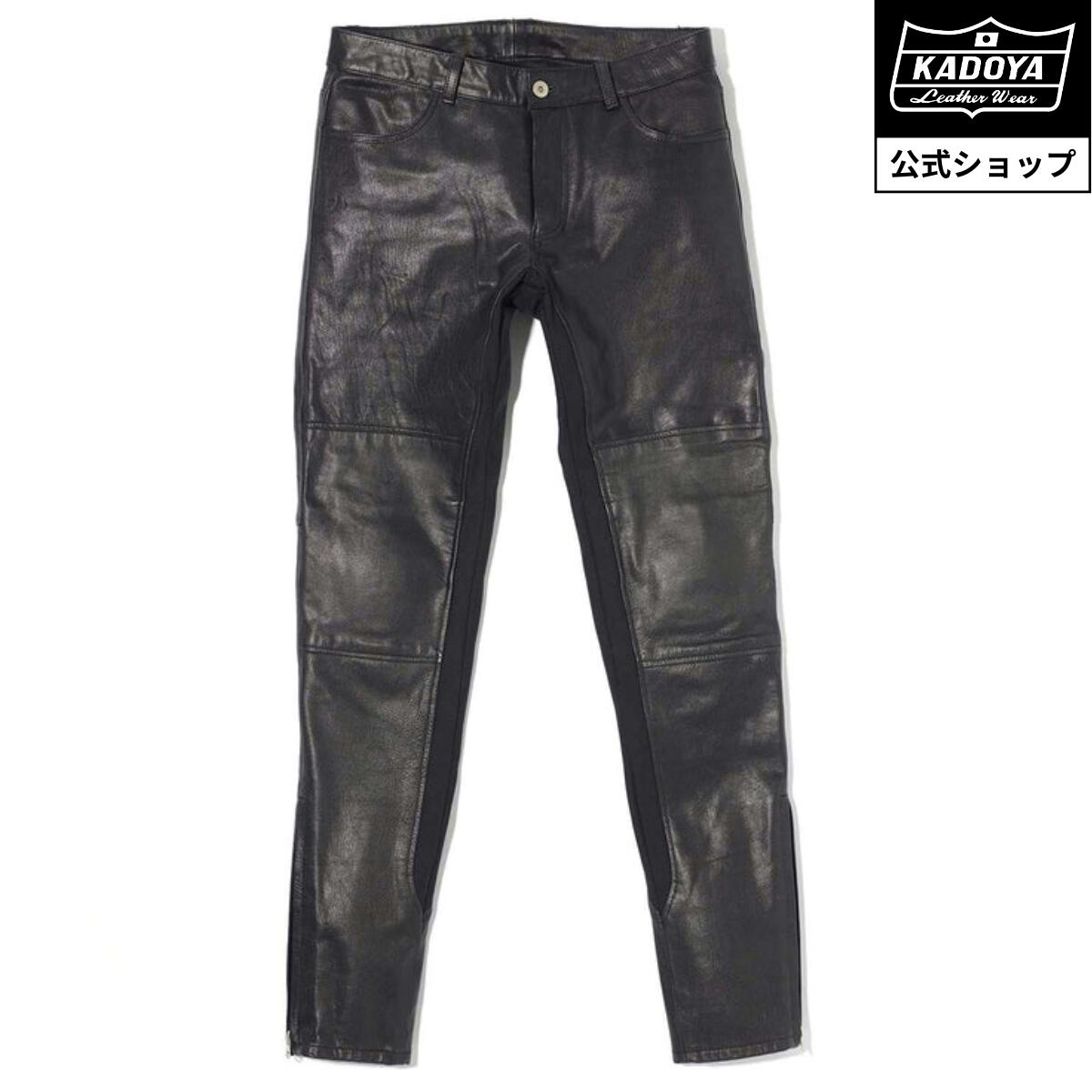 楽天市場】KADOYA LIGHT LEATHER PANTS / ブラック (レディース