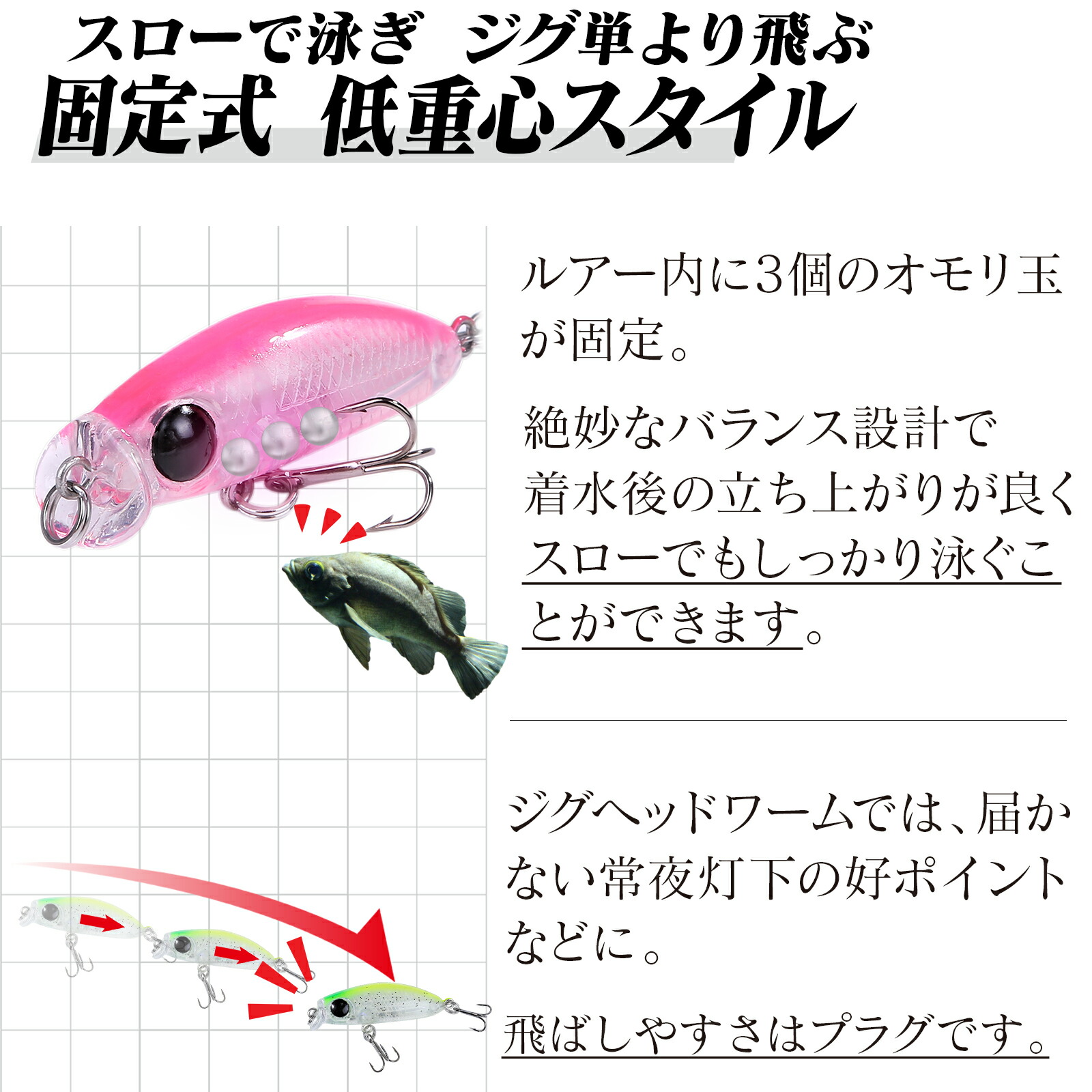 楽天市場】メバル アジ プラグ ルアー 35mm 2.8g 【4個セット