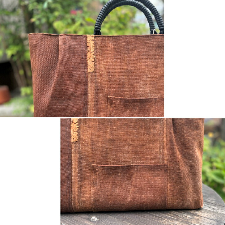 楽天市場】【酒袋・柿渋染めトートバッグ】彩乃庵一点もの小さめ