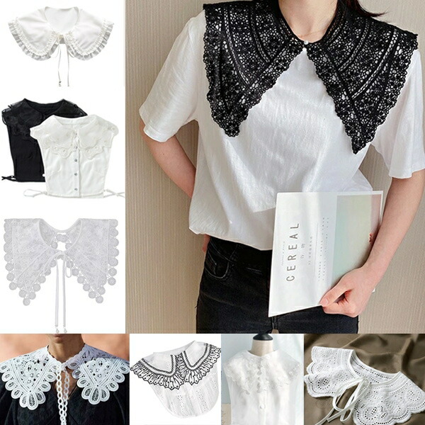 楽天市場】楽天1位· フリル BIG ビッグ 付け襟 総レース 1A18