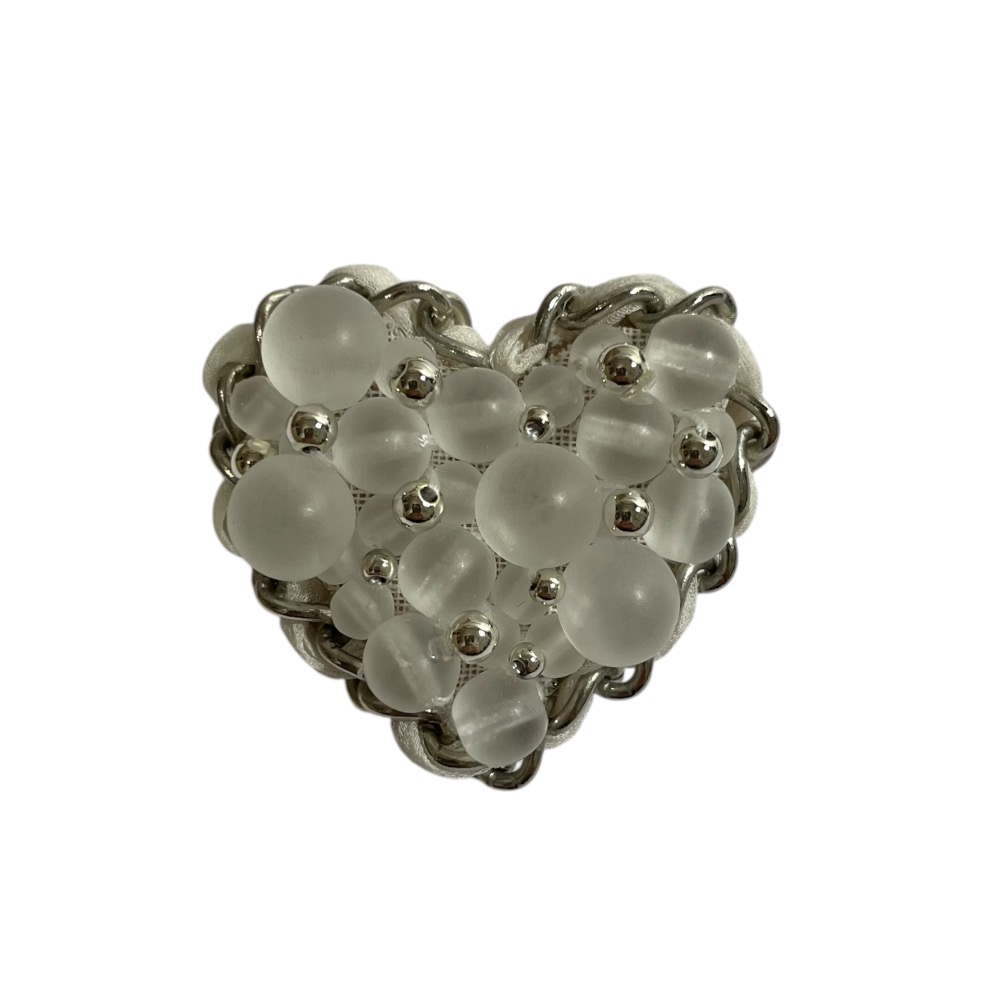 Rene ルネ パール お花 フラワーモチーフ クリスタルブローチ 中