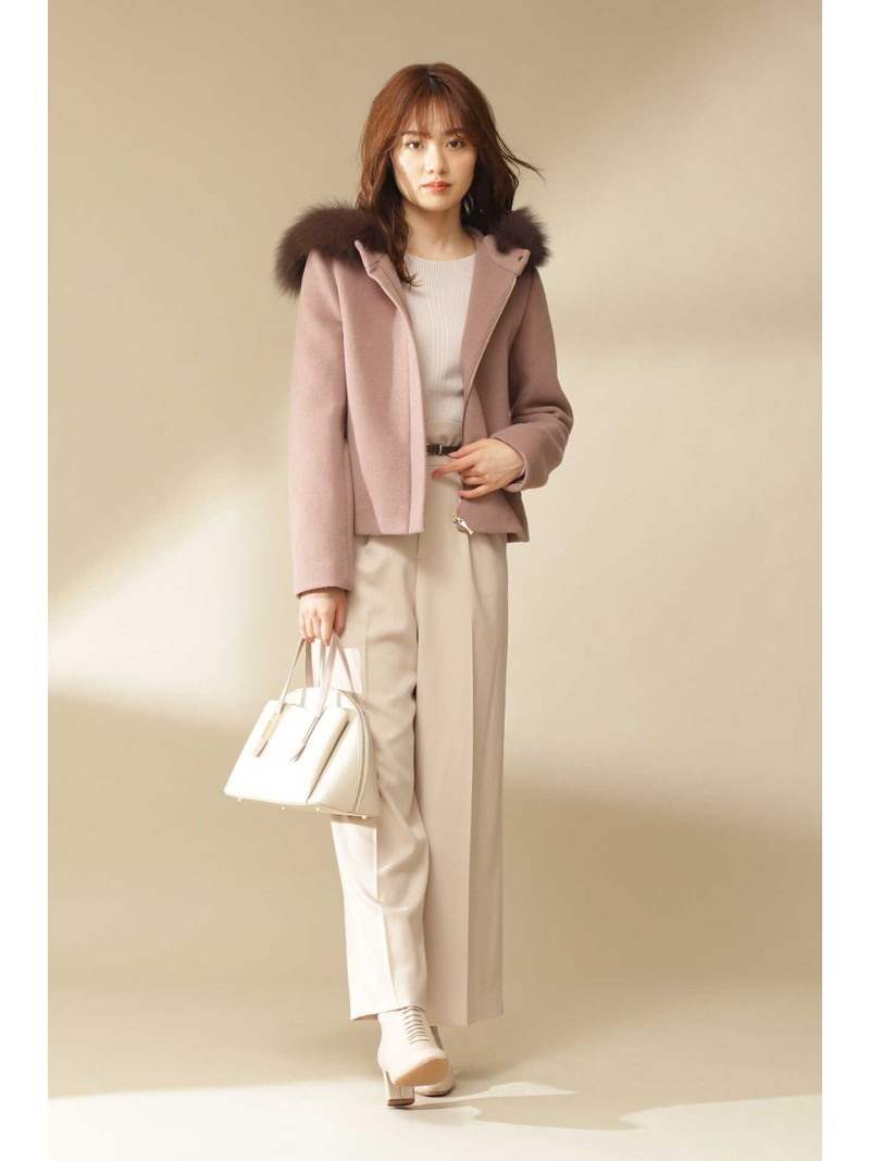 楽天市場】Wモッサフードファーショートコート PROPORTION BODY